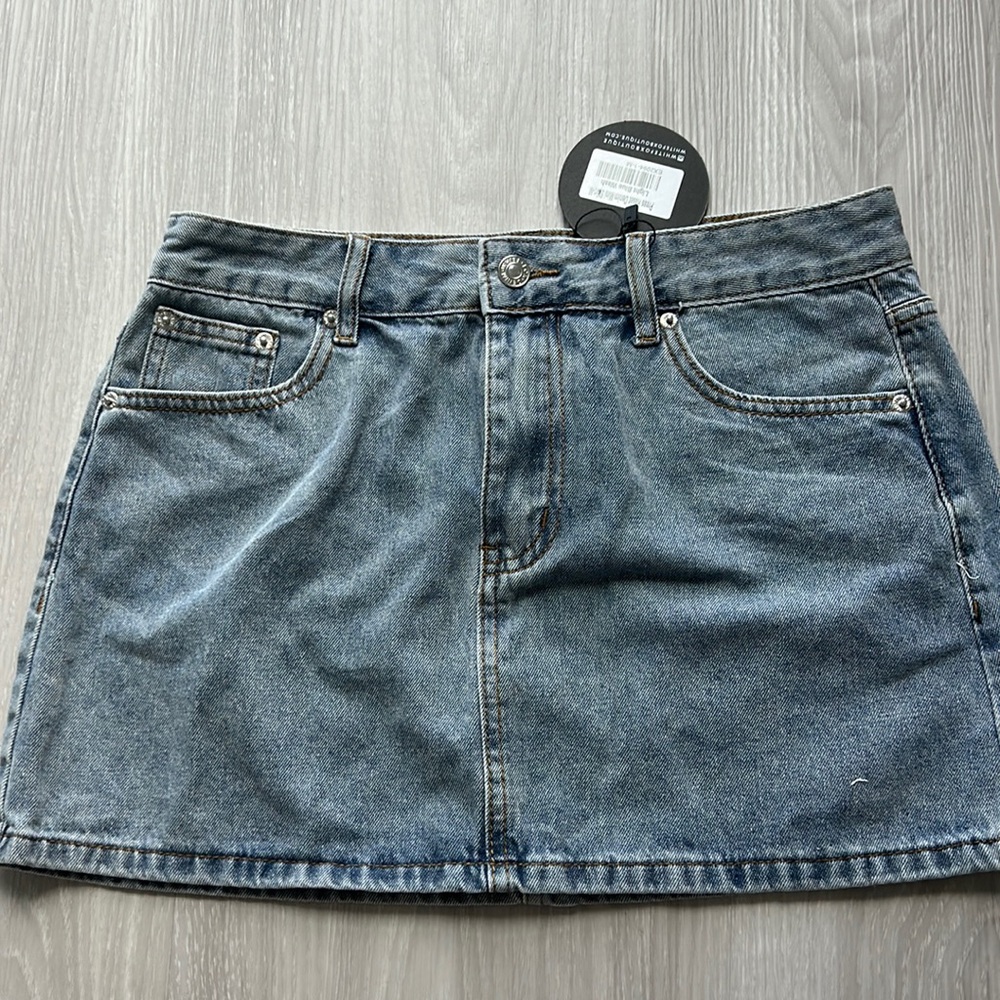 Brand new white fox denim skirt size medium
